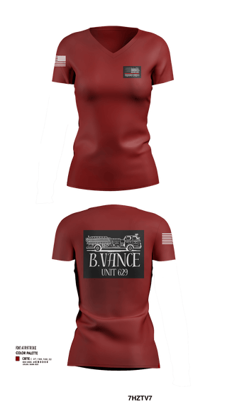Womens Short Sleeve Vneck Shirt, 629, Fire Department, Teamtime, Team time, sublimation, custom sports apparel, team uniforms, spirit wear, spiritwear, sports uniforms, custom shirts, team store, custom team store, fundraiser sports, apparel fundraiser