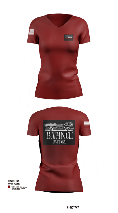 629 6455846 Women's Short Sleeve V-neck Shirt - 115