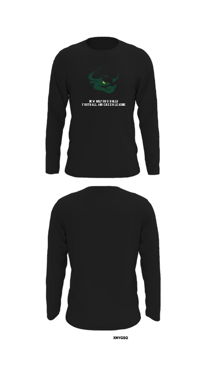 New Milford Bulls Football And Cheerleading 19489077 Long Sleeve Performance Shirt - 27