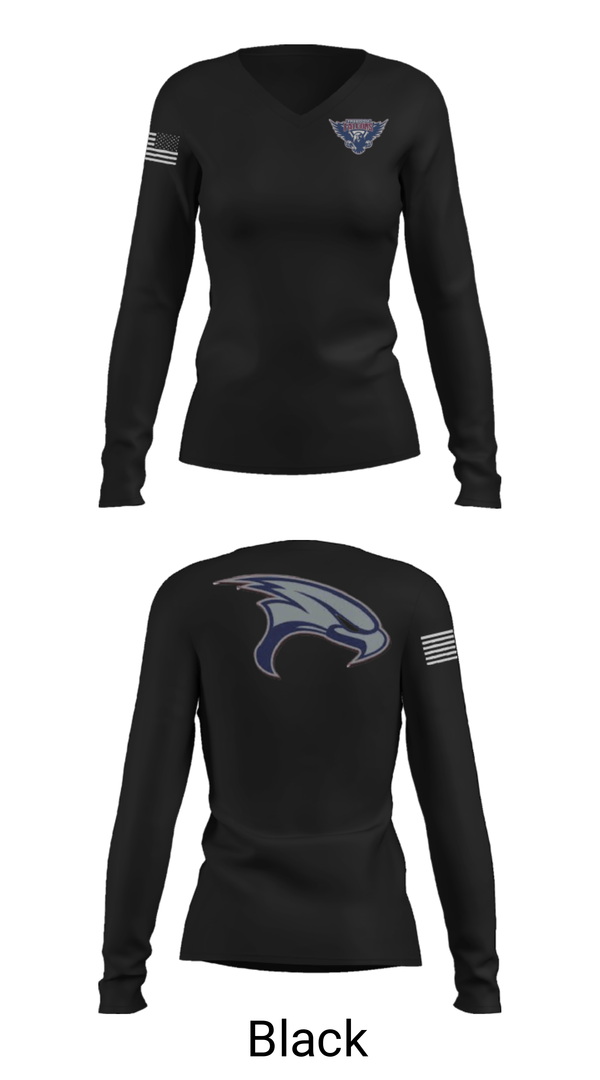 Women's Long Sleeve Vneck Shirt, Freedom High School Softball, Softball, Teamtime, Team time, sublimation, custom sports apparel, team uniforms, spirit wear, spiritwear, sports uniforms, custom shirts, team store, custom team store, fundraiser sports, apparel fundraiser