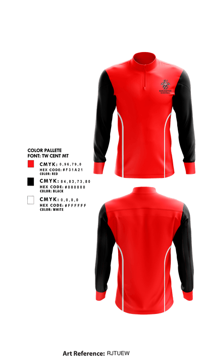 Burlington High School Basketball 6108618 Quarter Zip Jacket - 10 (1)