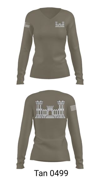 Womens Long Sleeve Vneck Shirt 1, 250TH ENGINEERING COMPANY, National Guard, Teamtime, Team time, sublimation, custom sports apparel, team uniforms, spirit wear, spiritwear, sports uniforms, custom shirts, team store, custom team store, fundraiser sports, apparel fundraiser