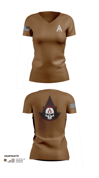 Womens Short Sleeve Vneck Shirt, A Co. 1-3 AB, Army, Teamtime, Team time, sublimation, custom sports apparel, team uniforms, spirit wear, spiritwear, sports uniforms, custom shirts, team store, custom team store, fundraiser sports, apparel fundraiser