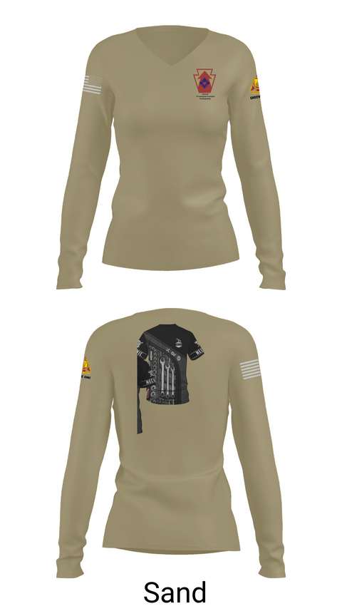Womens Long Sleeve Vneck Shirt, 121 transportation, National Guard, Teamtime, Team time, sublimation, custom sports apparel, team uniforms, spirit wear, spiritwear, sports uniforms, custom shirts, team store, custom team store, fundraiser sports, apparel fundraiser