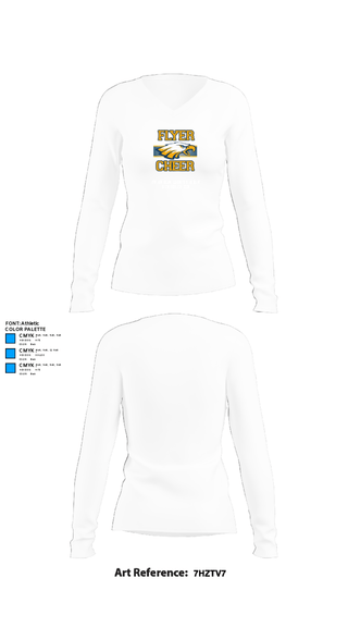 Womens Long Sleeve Vneck Shirt, Franklin County High School Cheer, Cheer, Teamtime, Team time, sublimation, custom sports apparel, team uniforms, spirit wear, spiritwear, sports uniforms, custom shirts, team store, custom team store, fundraiser sports, apparel fundraiser