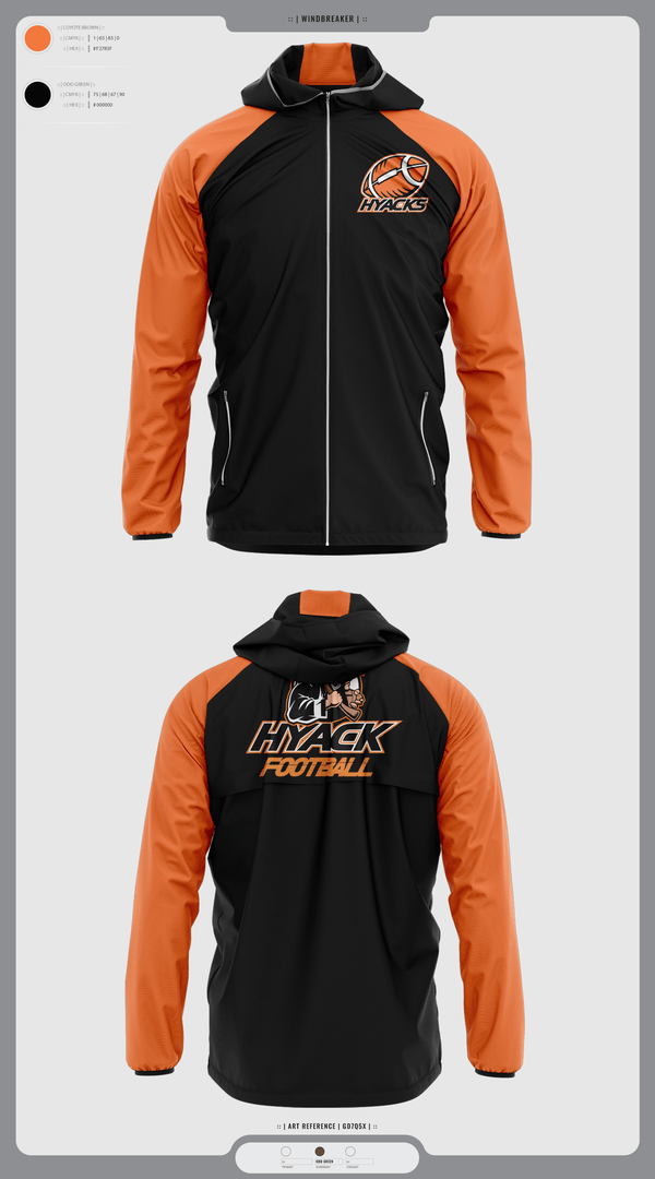 Windbreaker, Hyacks Football, Football, Teamtime, Team time, sublimation, custom sports apparel, team uniforms, spirit wear, spiritwear, sports uniforms, custom shirts, team store, custom team store, fundraiser sports, apparel fundraiser