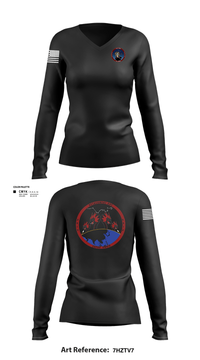 Detachment 1, 24th MDSB 60445534 Women's Long Sleeve V-neck Shirt - 1