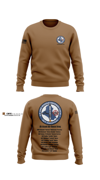 Crew Neck Sweatshirt, Bravo Battery, 4th Battalion, 3rd Air Defense Artillery Regiment, Army, Teamtime, Team time, sublimation, custom sports apparel, team uniforms, spirit wear, spiritwear, sports uniforms, custom shirts, team store, custom team store, fundraiser sports, apparel fundraiser