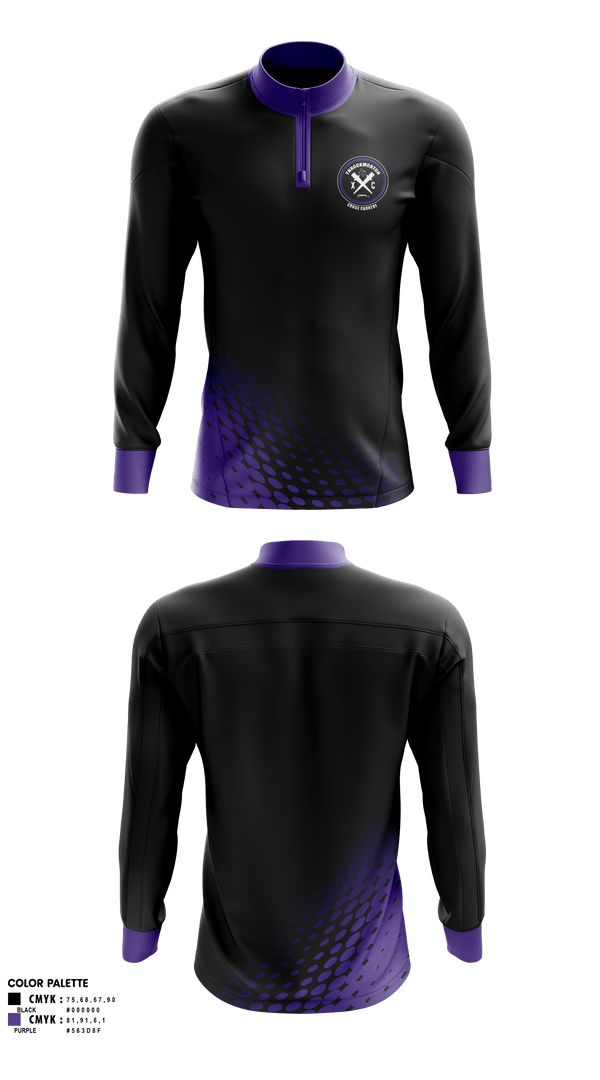 Quarter Zip Jacket, Throckmorton High School Track and Field, Track & Field, Teamtime, Team time, sublimation, custom sports apparel, team uniforms, spirit wear, spiritwear, sports uniforms, custom shirts, team store, custom team store, fundraiser sports, apparel fundraiser