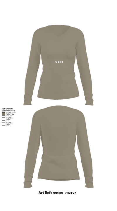 Wtbn 9100072 Women's Long Sleeve V-neck Shirt - 62