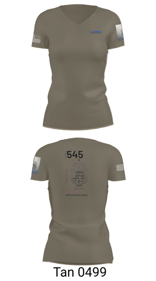 Womens Short Sleeve Vneck Shirt, TN VFW, Army, Teamtime, Team time, sublimation, custom sports apparel, team uniforms, spirit wear, spiritwear, sports uniforms, custom shirts, team store, custom team store, fundraiser sports, apparel fundraiser