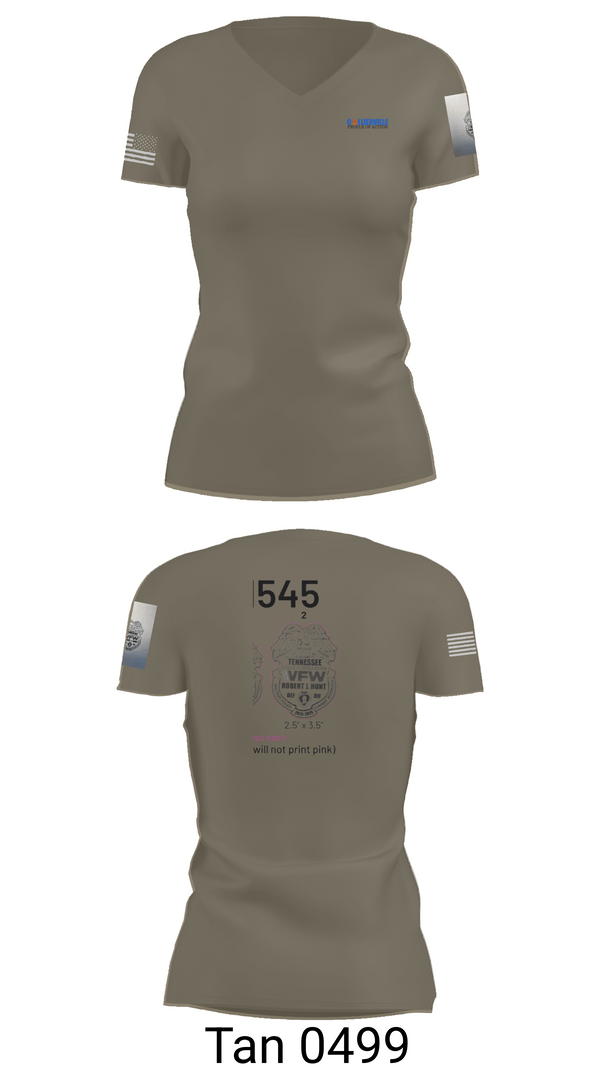 Womens Short Sleeve Vneck Shirt, TN VFW, Army, Teamtime, Team time, sublimation, custom sports apparel, team uniforms, spirit wear, spiritwear, sports uniforms, custom shirts, team store, custom team store, fundraiser sports, apparel fundraiser