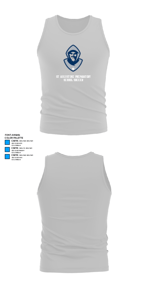 Tank Top, St Augustine Preparatory School Soccer, Men's Soccer, Teamtime, Team time, sublimation, custom sports apparel, team uniforms, spirit wear, spiritwear, sports uniforms, custom shirts, team store, custom team store, fundraiser sports, apparel fundraiser