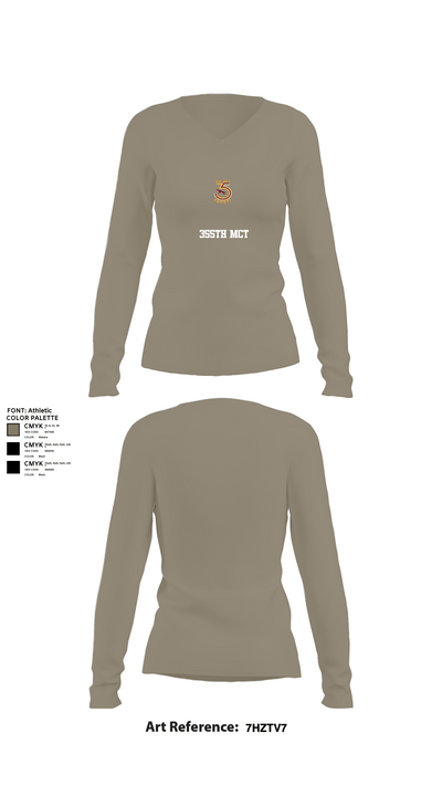 355th MCT 56775137 Women's Long Sleeve V-neck Shirt - 62