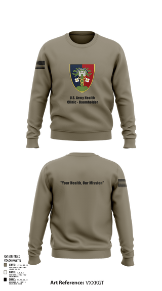 Crew Neck Sweatshirt, U.S. Army Health Clinic - Baumholder, Army, Teamtime, Team time, sublimation, custom sports apparel, team uniforms, spirit wear, spiritwear, sports uniforms, custom shirts, team store, custom team store, fundraiser sports, apparel fundraiser