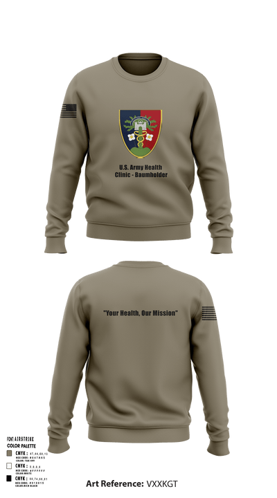 U.S. Army Health Clinic - Baumholder 42265508 Crew Neck Sweatshirt - 145