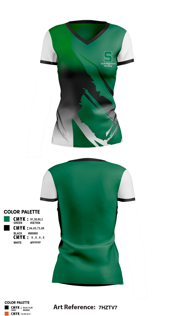 Womens Short Sleeve Vneck Shirt, South Hagerstown High School Wrestling, Wrestling, Teamtime, Team time, sublimation, custom sports apparel, team uniforms, spirit wear, spiritwear, sports uniforms, custom shirts, team store, custom team store, fundraiser sports, apparel fundraiser