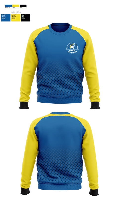 Crew Neck Sweatshirt, Spartans, Women's Volleyball, Teamtime, Team time, sublimation, custom sports apparel, team uniforms, spirit wear, spiritwear, sports uniforms, custom shirts, team store, custom team store, fundraiser sports, apparel fundraiser