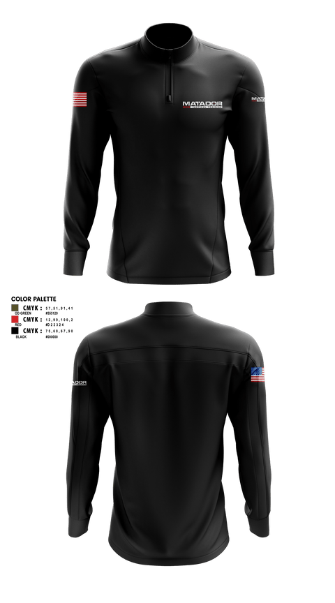 Quarter Zip Jacket, Matador Tactical, , Teamtime, Team time, sublimation, custom sports apparel, team uniforms, spirit wear, spiritwear, sports uniforms, custom shirts, team store, custom team store, fundraiser sports, apparel fundraiser