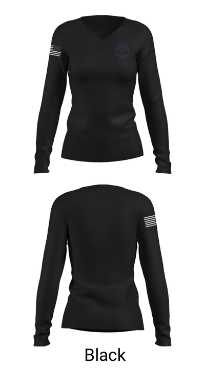 Burlington High School Volleyball 18764299 Women's Long Sleeve V-neck Shirt - 35