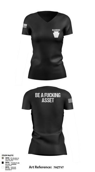 Womens Short Sleeve Vneck Shirt, Blackout, National Guard, Teamtime, Team time, sublimation, custom sports apparel, team uniforms, spirit wear, spiritwear, sports uniforms, custom shirts, team store, custom team store, fundraiser sports, apparel fundraiser