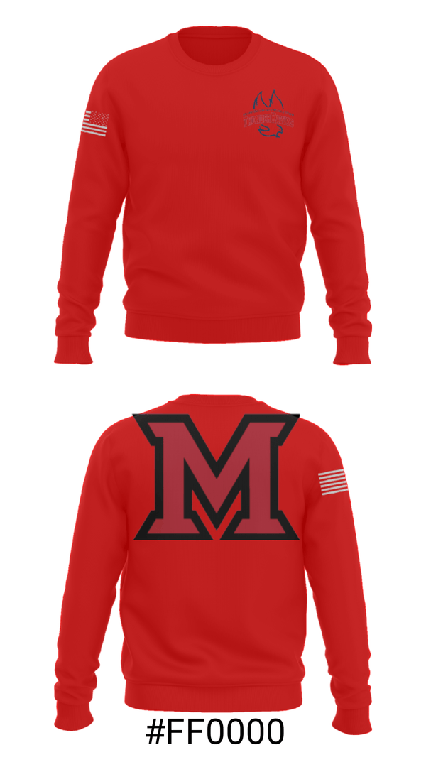 Crew Neck Sweatshirt, Miami University - Middletown Baseball, Baseball, Teamtime, Team time, sublimation, custom sports apparel, team uniforms, spirit wear, spiritwear, sports uniforms, custom shirts, team store, custom team store, fundraiser sports, apparel fundraiser