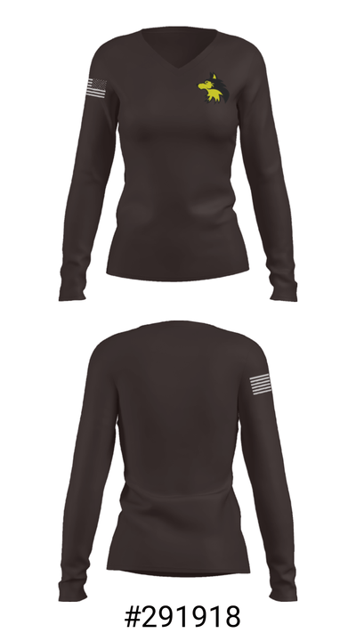 Academy Wolves 37011812 Women's Long Sleeve V-neck Shirt - 20