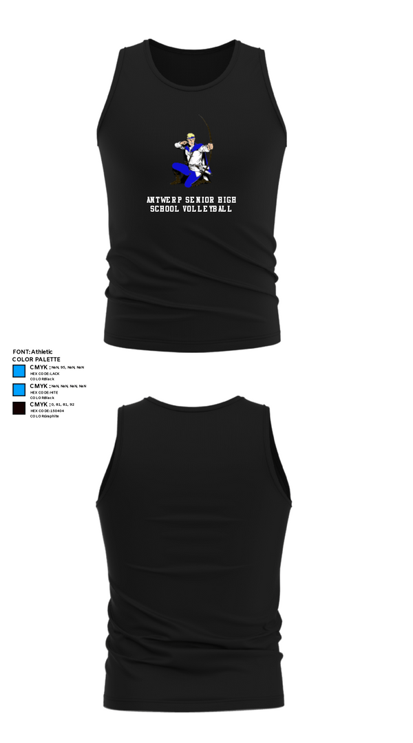 Tank Top, Antwerp Senior High School Volleyball, Women's Volleyball, Teamtime, Team time, sublimation, custom sports apparel, team uniforms, spirit wear, spiritwear, sports uniforms, custom shirts, team store, custom team store, fundraiser sports, apparel fundraiser