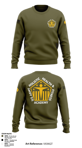 Crew Neck Sweatshirt, U.S. Army Holistic Health & Fitness Academy, Army, Teamtime, Team time, sublimation, custom sports apparel, team uniforms, spirit wear, spiritwear, sports uniforms, custom shirts, team store, custom team store, fundraiser sports, apparel fundraiser