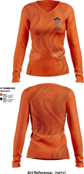 Lefors High School 24546548 Women's Long Sleeve V-neck Shirt -1 1