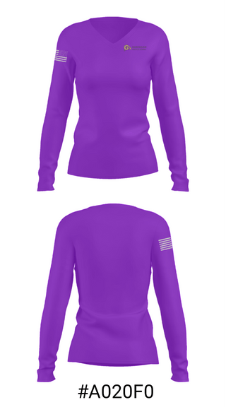 Women's Long Sleeve Vneck Shirt, Robinson Middle School Track, Track & Field, Teamtime, Team time, sublimation, custom sports apparel, team uniforms, spirit wear, spiritwear, sports uniforms, custom shirts, team store, custom team store, fundraiser sports, apparel fundraiser