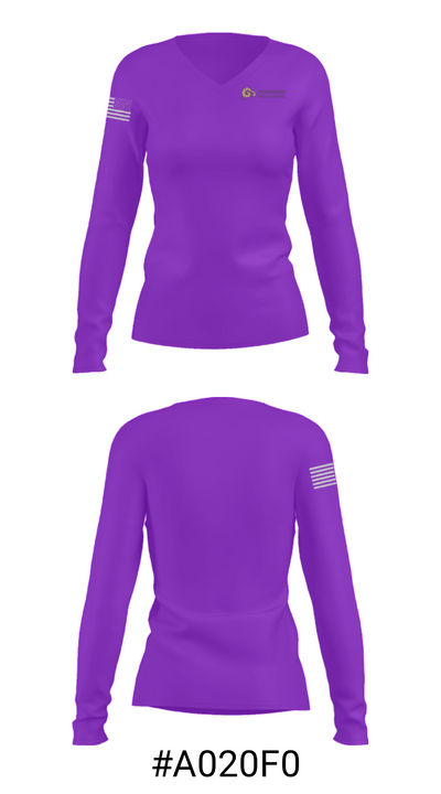 Robinson Middle School Track 2312219 Women's Long Sleeve V-neck Shirt - 20