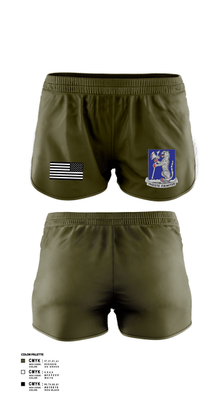 Women's Shorts, 1-77 AR A Co., Army, Teamtime, Team time, sublimation, custom sports apparel, team uniforms, spirit wear, spiritwear, sports uniforms, custom shirts, team store, custom team store, fundraiser sports, apparel fundraiser