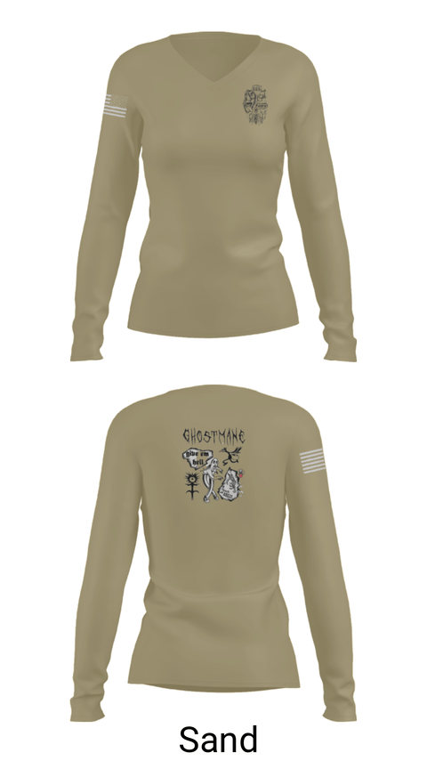 Women's Long Sleeve Vneck Shirt, Ceremonial Platoon, Marines, Teamtime, Team time, sublimation, custom sports apparel, team uniforms, spirit wear, spiritwear, sports uniforms, custom shirts, team store, custom team store, fundraiser sports, apparel fundraiser