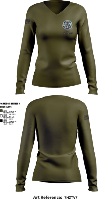 Womens Long Sleeve Vneck Shirt, KINGHT ENFORCEMENT, , Teamtime, Team time, sublimation, custom sports apparel, team uniforms, spirit wear, spiritwear, sports uniforms, custom shirts, team store, custom team store, fundraiser sports, apparel fundraiser