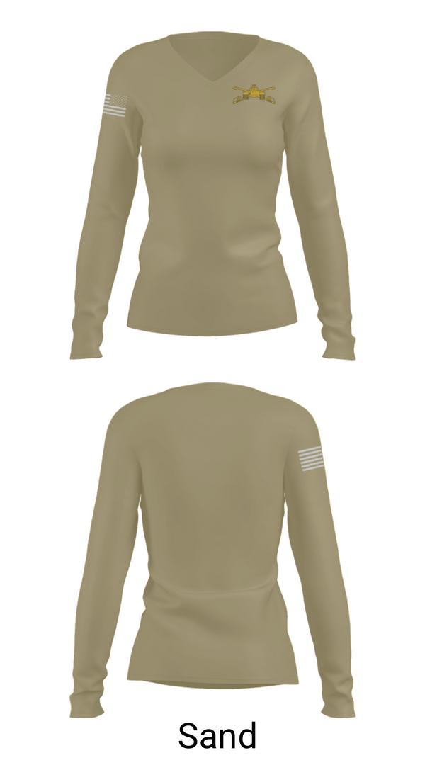 Women's Long Sleeve Vneck Shirt, Greywolf, Army, Teamtime, Team time, sublimation, custom sports apparel, team uniforms, spirit wear, spiritwear, sports uniforms, custom shirts, team store, custom team store, fundraiser sports, apparel fundraiser