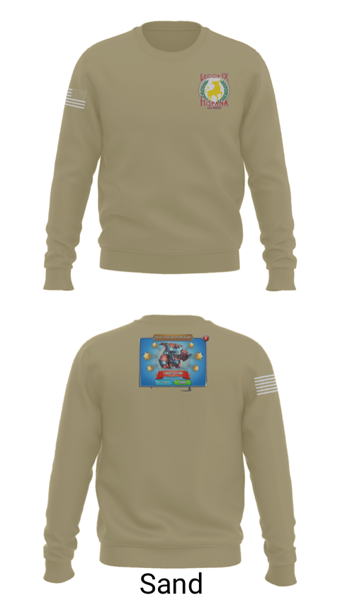 Crew Neck Sweatshirt, Legion IX, Army, Teamtime, Team time, sublimation, custom sports apparel, team uniforms, spirit wear, spiritwear, sports uniforms, custom shirts, team store, custom team store, fundraiser sports, apparel fundraiser