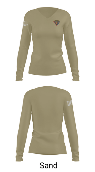 Womens Long Sleeve Vneck Shirt, Bravo Company  642nd ASC, , Teamtime, Team time, sublimation, custom sports apparel, team uniforms, spirit wear, spiritwear, sports uniforms, custom shirts, team store, custom team store, fundraiser sports, apparel fundraiser