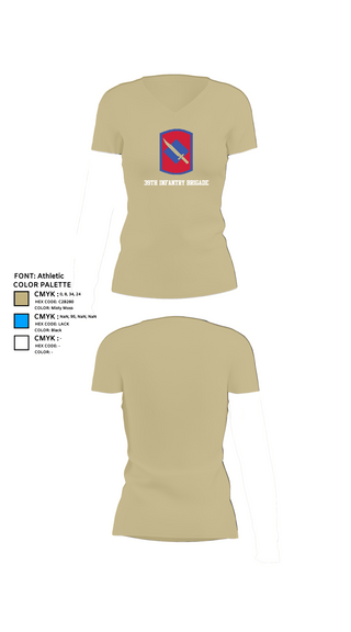 Womens Short Sleeve Vneck Shirt, 39th Infantry Brigade, , Teamtime, Team time, sublimation, custom sports apparel, team uniforms, spirit wear, spiritwear, sports uniforms, custom shirts, team store, custom team store, fundraiser sports, apparel fundraiser