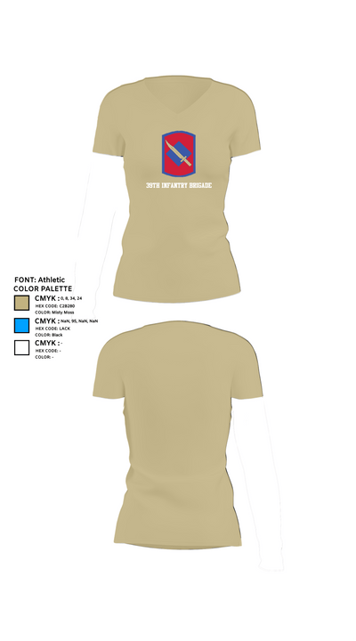 39th Infantry Brigade 34515329 Women's Short Sleeve V-neck Shirt - 84