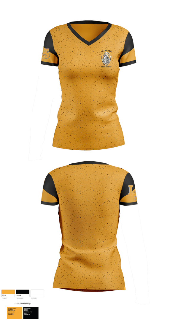 Womens Short Sleeve Vneck Shirt, Lutheran High School South Cross Country, Cross Country, Teamtime, Team time, sublimation, custom sports apparel, team uniforms, spirit wear, spiritwear, sports uniforms, custom shirts, team store, custom team store, fundraiser sports, apparel fundraiser