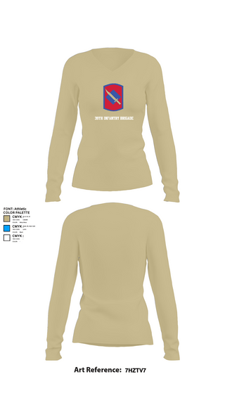 Womens Long Sleeve Vneck Shirt, 39th Infantry Brigade, , Teamtime, Team time, sublimation, custom sports apparel, team uniforms, spirit wear, spiritwear, sports uniforms, custom shirts, team store, custom team store, fundraiser sports, apparel fundraiser