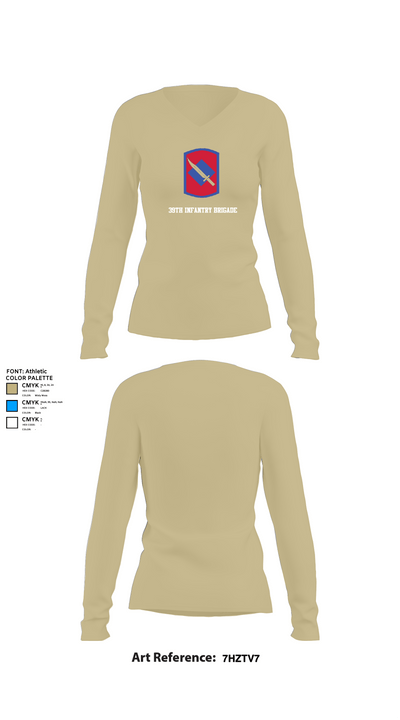 39th Infantry Brigade 34515329 Women's Long Sleeve V-neck Shirt - 82