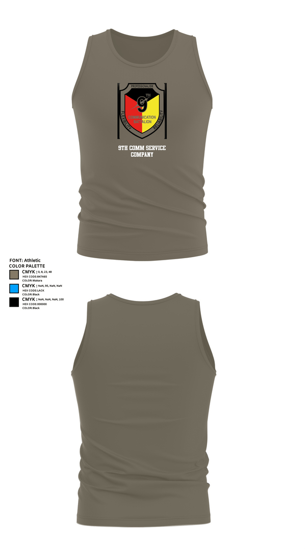 Tank Top, 9th Comm Service company, Marines, Teamtime, Team time, sublimation, custom sports apparel, team uniforms, spirit wear, spiritwear, sports uniforms, custom shirts, team store, custom team store, fundraiser sports, apparel fundraiser