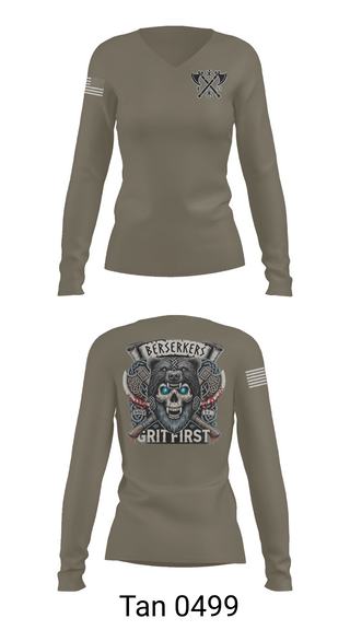Womens Long Sleeve Vneck Shirt, Baker 3-509th 3rd Plt 1st squad, Army, Teamtime, Team time, sublimation, custom sports apparel, team uniforms, spirit wear, spiritwear, sports uniforms, custom shirts, team store, custom team store, fundraiser sports, apparel fundraiser