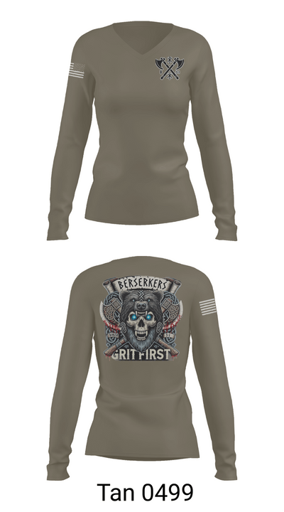 Baker 3-509th 3rd Plt 1st squad 60073036 Women's Long Sleeve V-neck Shirt - 77