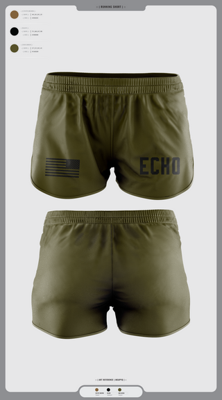 Womens Shorts, Echo, Army, Teamtime, Team time, sublimation, custom sports apparel, team uniforms, spirit wear, spiritwear, sports uniforms, custom shirts, team store, custom team store, fundraiser sports, apparel fundraiser