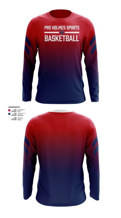 Pro Holmes Sports Basketball Academy 18738195 Long Sleeve Performance Shirt 40