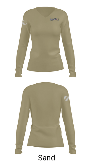 Women's Long Sleeve Vneck Shirt, 18th Airborne Corps, Army, Teamtime, Team time, sublimation, custom sports apparel, team uniforms, spirit wear, spiritwear, sports uniforms, custom shirts, team store, custom team store, fundraiser sports, apparel fundraiser
