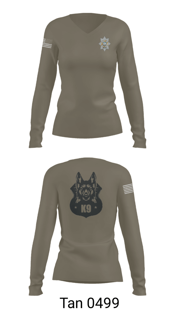 Women's Long Sleeve Vneck Shirt, Sherwood Foresters, Army, Teamtime, Team time, sublimation, custom sports apparel, team uniforms, spirit wear, spiritwear, sports uniforms, custom shirts, team store, custom team store, fundraiser sports, apparel fundraiser